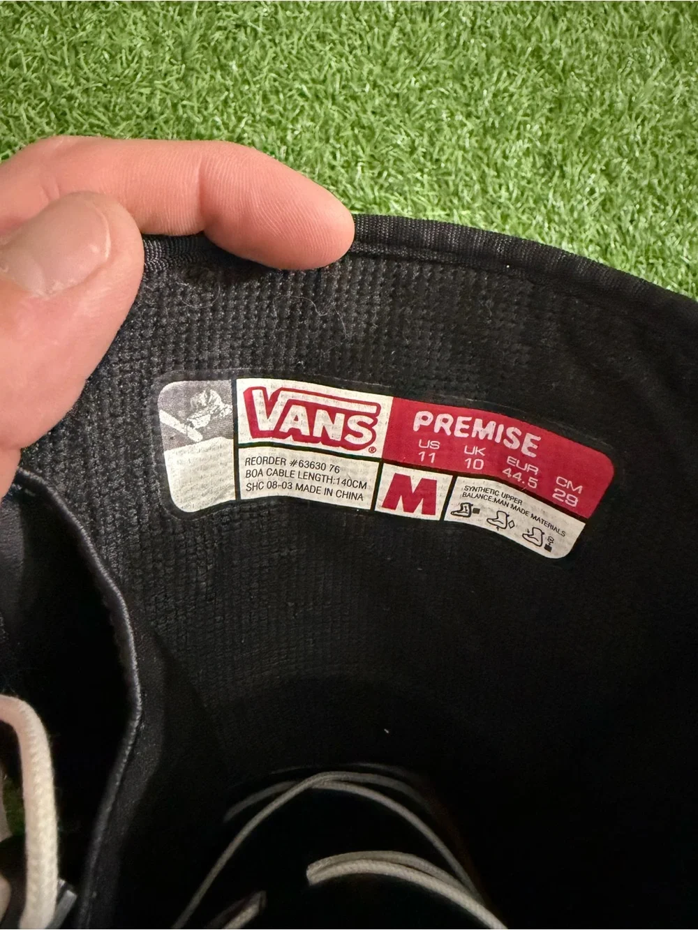 Vans Black Checkered Snowboard Boots Size 11